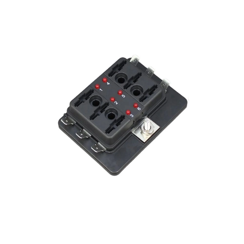 AES DC Baralı Sigorta Kutusu 6’lı 12v/24v - İkaz Işıklı