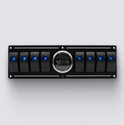 Switch Panel 8’li Dijital Su Seviye + Katı Su Seviye + Voltmetre Kontrol Paneli