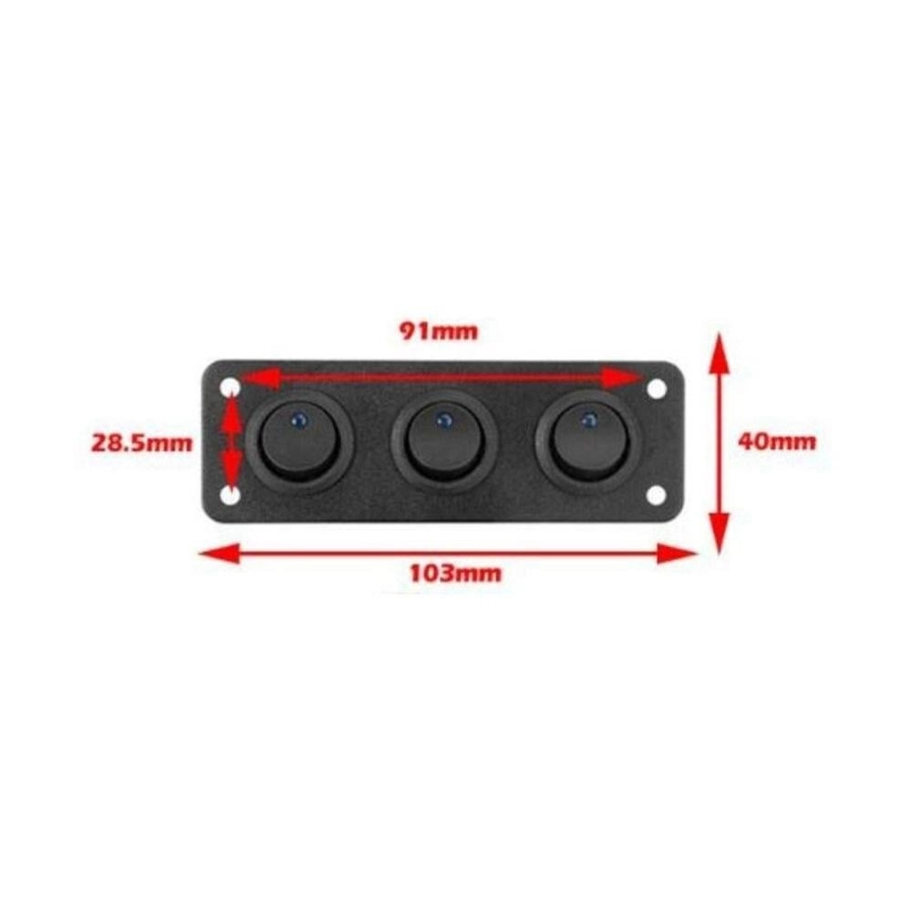 On-Off Anahtarlı Switch Panel 3’lü Mavi Işık