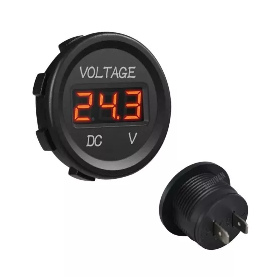 Dijital Voltmetre Akü Voltaj Göstergesi 12v/24v 