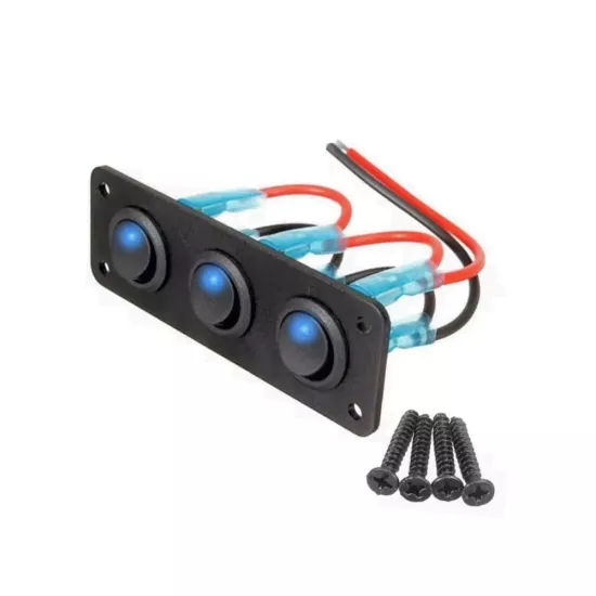 On-Off Anahtarlı Switch Panel 3’lü Mavi Işık