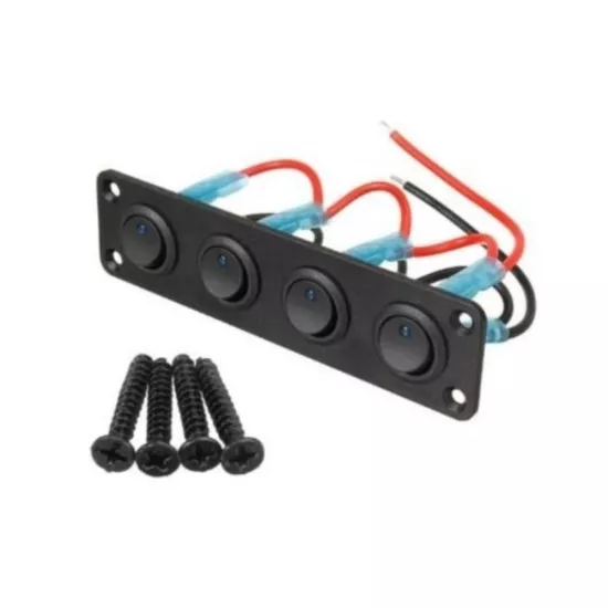 On-Off Anahtarlı Switch Panel 4’lü Mavi Işık