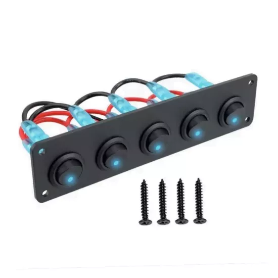 On-Off Anahtarlı Switch Panel 5’li Mavi Işık