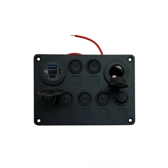 Switch Panel 7’li USB 12v Kombine Sigorta Paneli