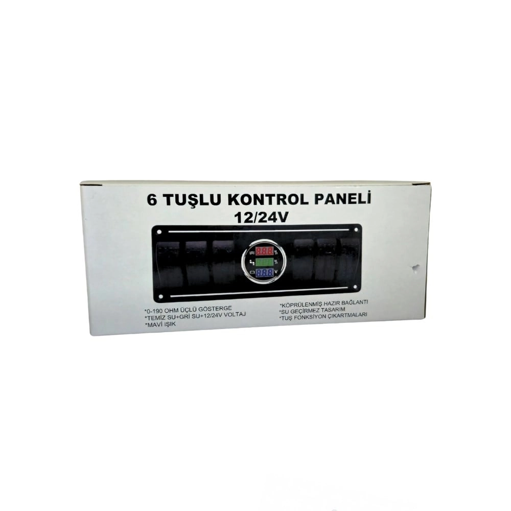 Switch Panel 6’lı Dijital Su Seviye + Katı Su Seviye + Voltmetre Kontrol Paneli