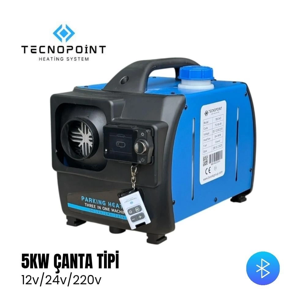 Tecnopoint 5kw Çanta Webasto Tipi Isıtıcı Bluetooth 12v-24v-220v